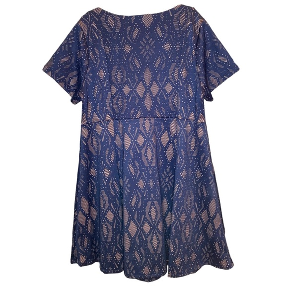 ReneeC 2x navy lace dress. Fit & flare. Like new. - Picture 2 of 6